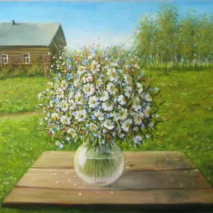 Ромашки в вазе
