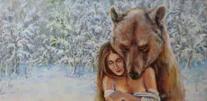 медведь маслом