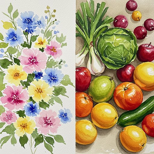 Watercolor and acrylic