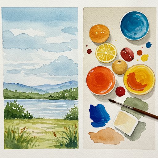 Watercolor and gouache comparison